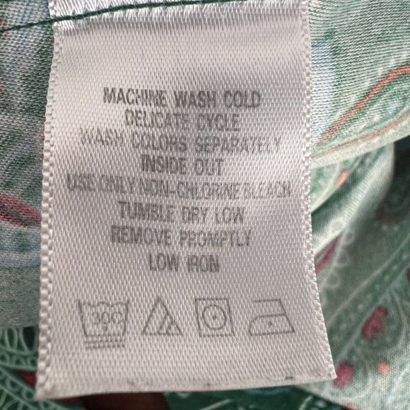 Mainstreet Blues Paisley Print Button Shirt Plus Size 2X Thick Long Sleeve - Picture 6 of 7